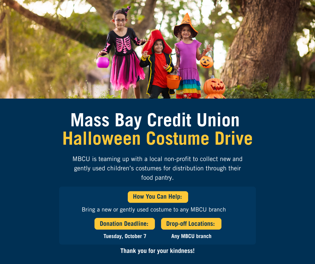 Mass Bay Credit Union Halloween Costume Drive
